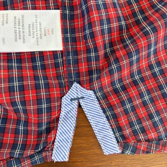 Jacadi Boy's Plaid Shirt with Contrast Detail Cuff in Size 5 EUC - Picture 5 of 14